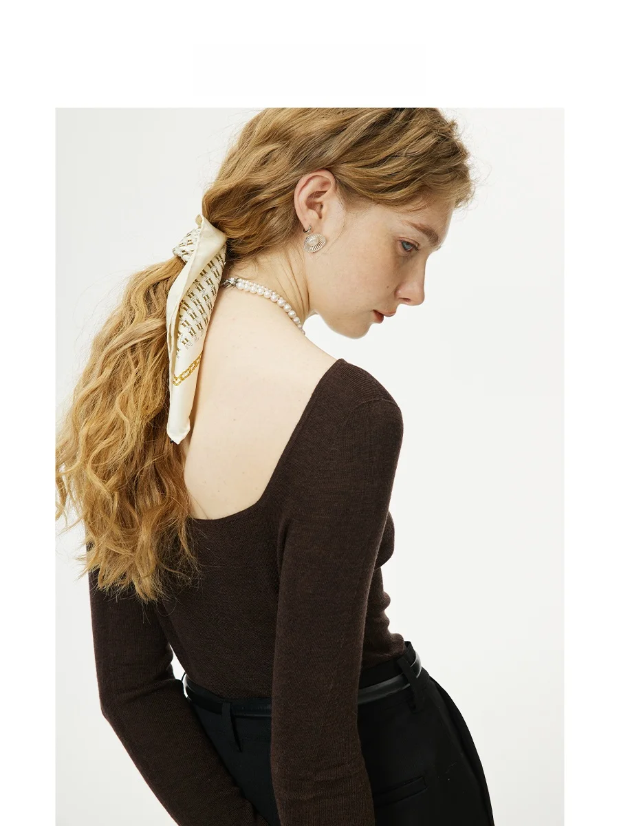 

Вязаный шерстяной топ Havehas Sl Inteated 20s из шерсти Янчжоу, двусторонний, для повседневной носки, приталенный крой