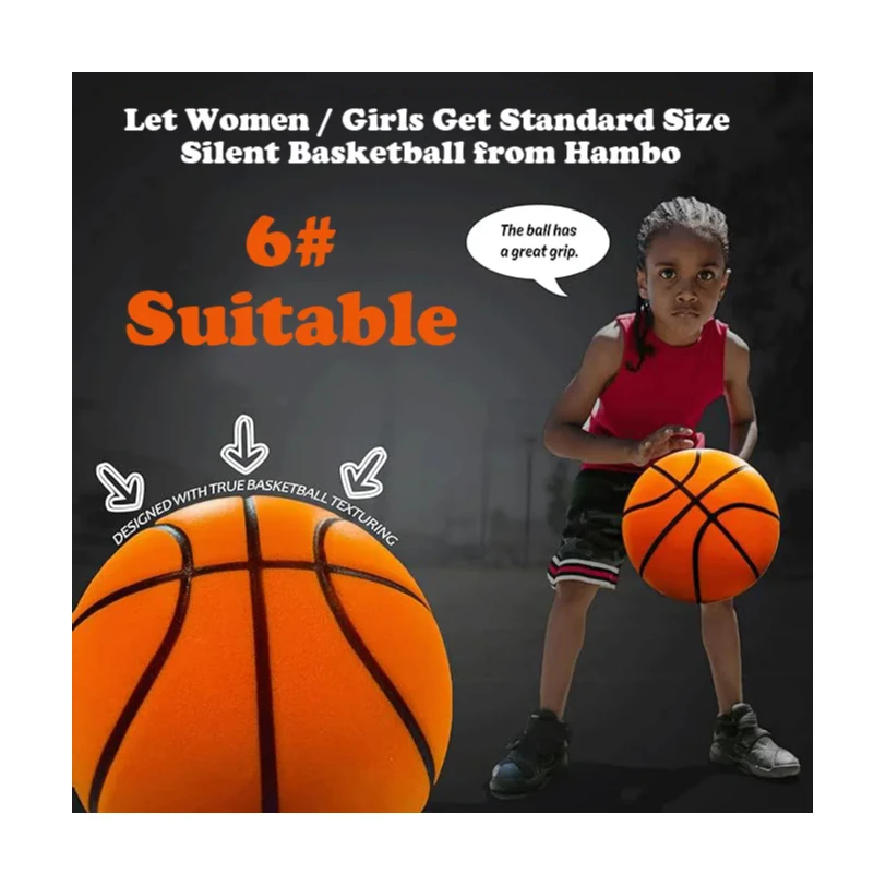 

Women's Silent Basketball Size 6# Airless Girl Basketball Size 7 Indoor Training Silent Ball Quiet Dribbling Mute Bouncing Ball