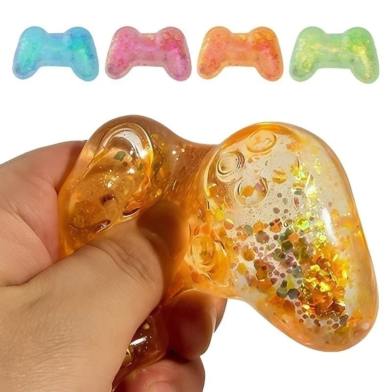 Kawaii Sequins Glitter Game Machine Maltose Soft Slow Rebound Stress Relief Fidget Toy for Adults Portable Hand Relaxing Gift