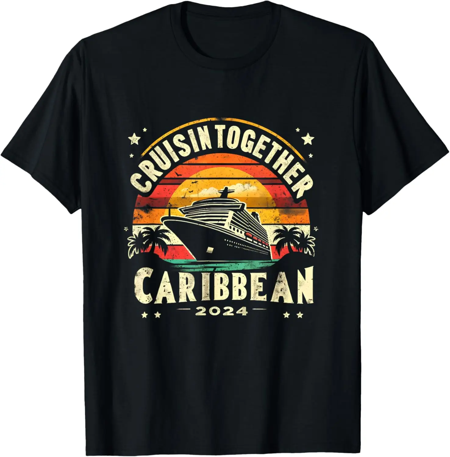 

Cruisin Together Caribbean 2024 Funny Family Friend Cruise T-Shirt