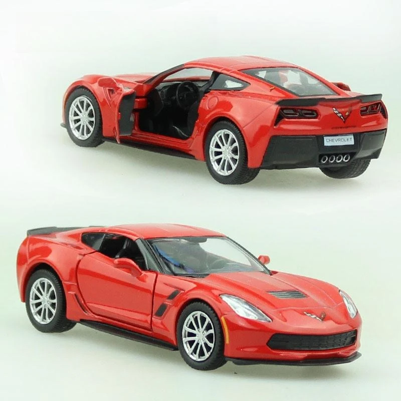1:36 Corvette C7 Scale Metal Diecast Replica Home Office Miniature Art Vehicle Decoration Kid Boy Toy
