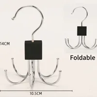 360 °   Crochet de suspension de ceinture rotatif, support de ceintures en métal Durable, organisateur pour ceintures, foulards, soutiens-gorge, attaches, cintres de rangement pour dortoir à domicile 6