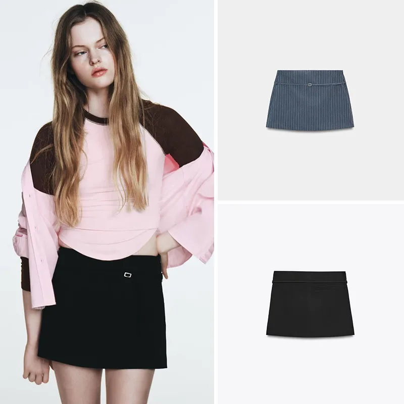 

Spring New Arrival Women's Faionable School Sle Belt Decorated Skirt Pants Simple Ele Design for Young Adults