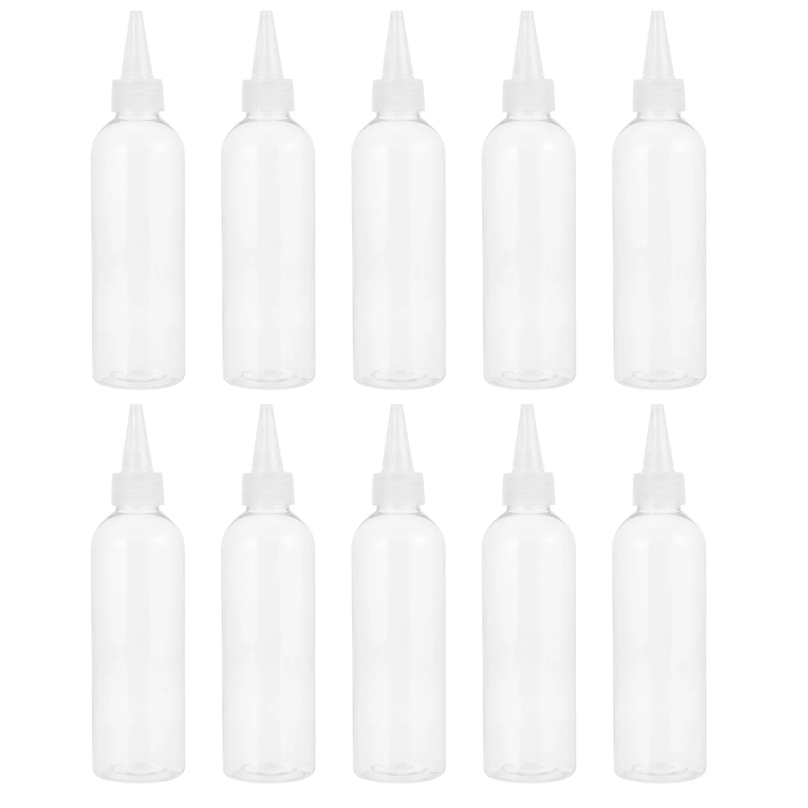 

10Pcs 200ml Pointed Mouth Plastic Bottles for Hair Dye Cosmetics Squeeze Applicator Home Beauty Treatment Cosmetics Applicator