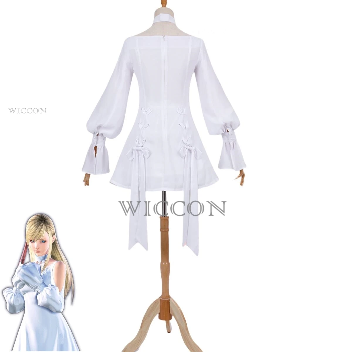 لعبة فاينل فانتسي XIV: عالم تولد من جديد راين مينفيليا أزياء تنكرية فستان شبكي أبيض بدلة نسائية مثيرة للهالوين كرنفال