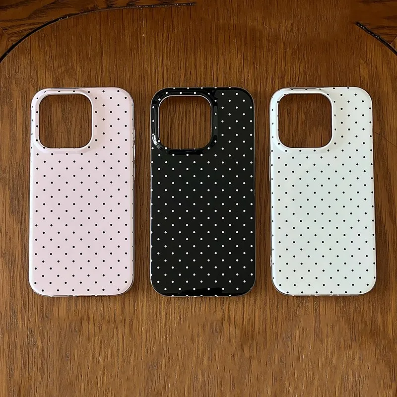 Funda de moda con puntos circulares para iPhone 17 Air 16 15 14 13 12 11 Pro Max 14 Plus 16E, cubierta de PC suave con acabado brillante 4