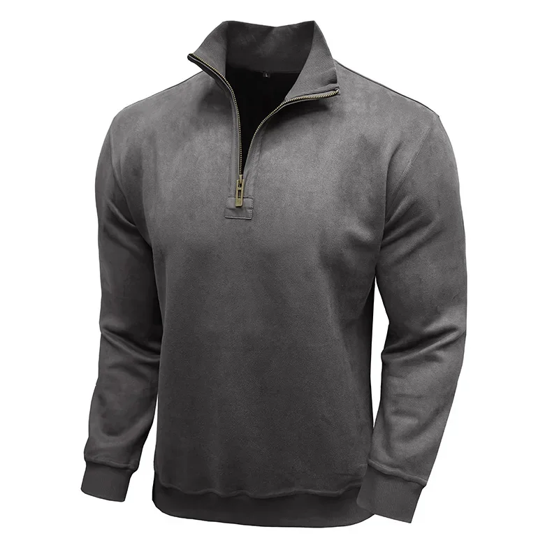 

Men's Clothing Quality Thicken Warm Sweatshirt Zipper Neck Pullover Winter Clothes Windbreaker Jackets For Men