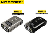 Nitecore TINI2 SS Ti EDC Flashlight 500Lumens OLED Smart Dual-Core LED Key Light USB-C Rechargeable Keychain Torch Lamp