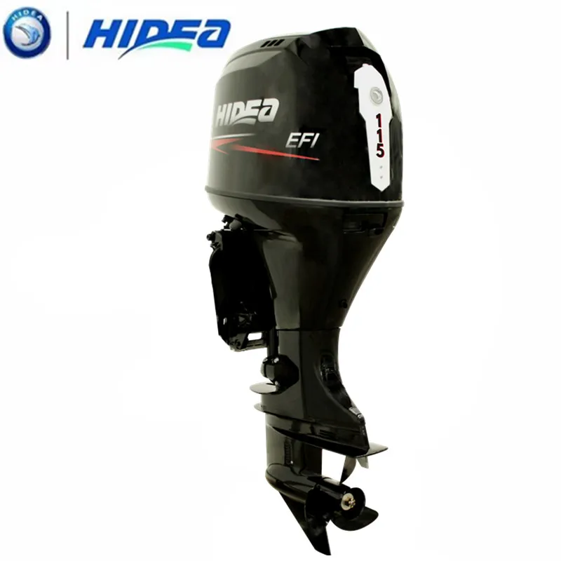 High-Efficiency HIDEA 115HP  4-Stroke Steel Outboard Engine Electric Start Tiller Remote Control for Fishing Kayak