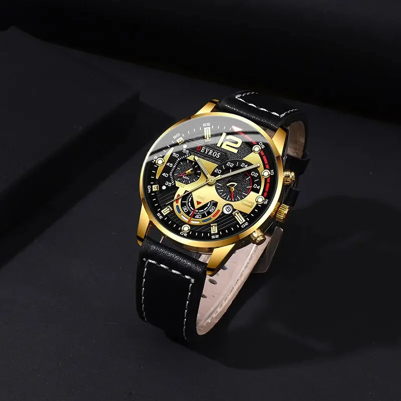 ساعة يد رجالية ديروس ، كوارتز ، تقويم ، عمل ، كاجوال ، هدايا