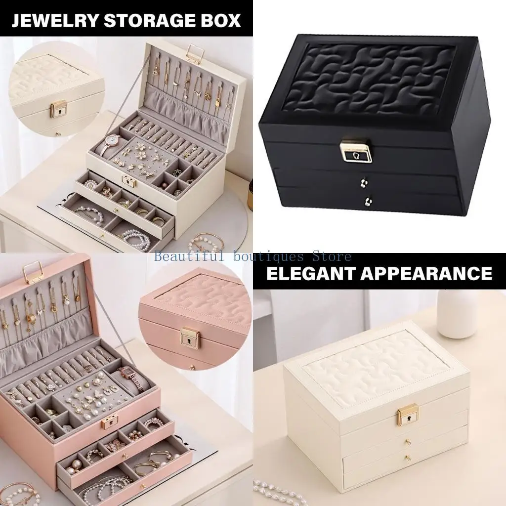 

U4LF European Style Jewelry Storage Case Jewelry Box with Multiple Compartments for Organized Accessory Display