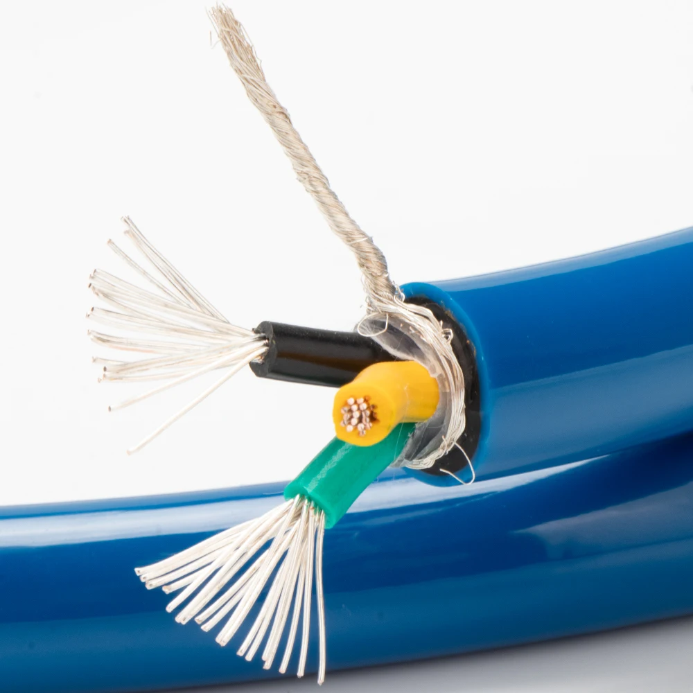 1Pcs D515 Hifi Performance DIY Power cable EMC shielded OFC silver plated power bulk cable