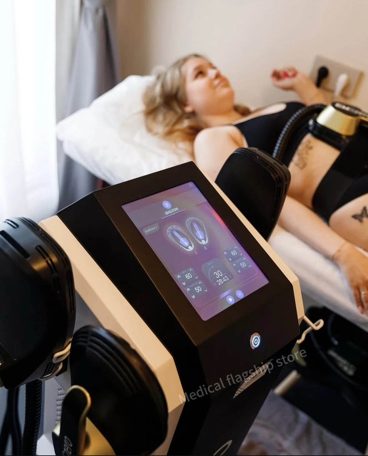 

Myoslim High Power Handle Высокоэффективная стимуляция мышц RF машина оборудование для скульптурирования тела сжигание жира массаж для похудения