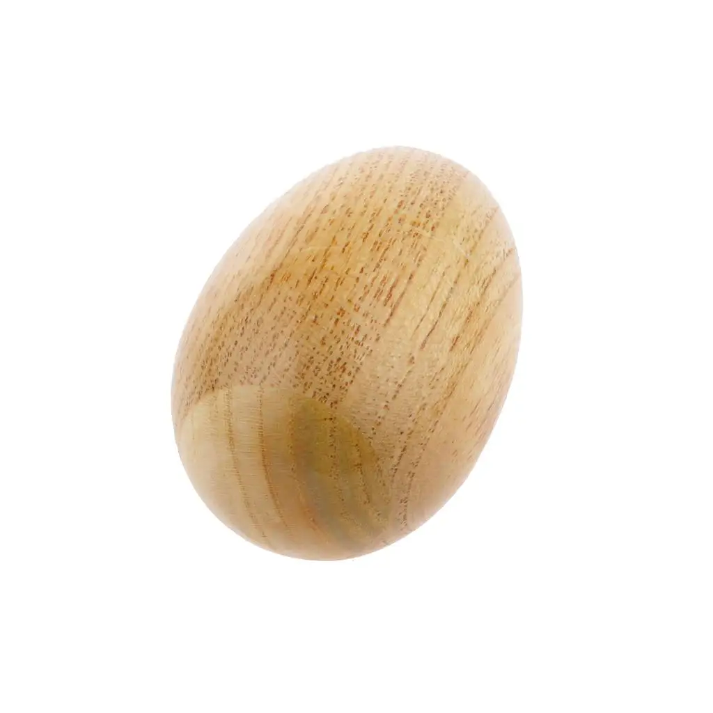 Wooden Egg Shaker Sand Shaker Maraca Percussion Instrument Baby Kids Toys Craft Gift Wood Color image 3