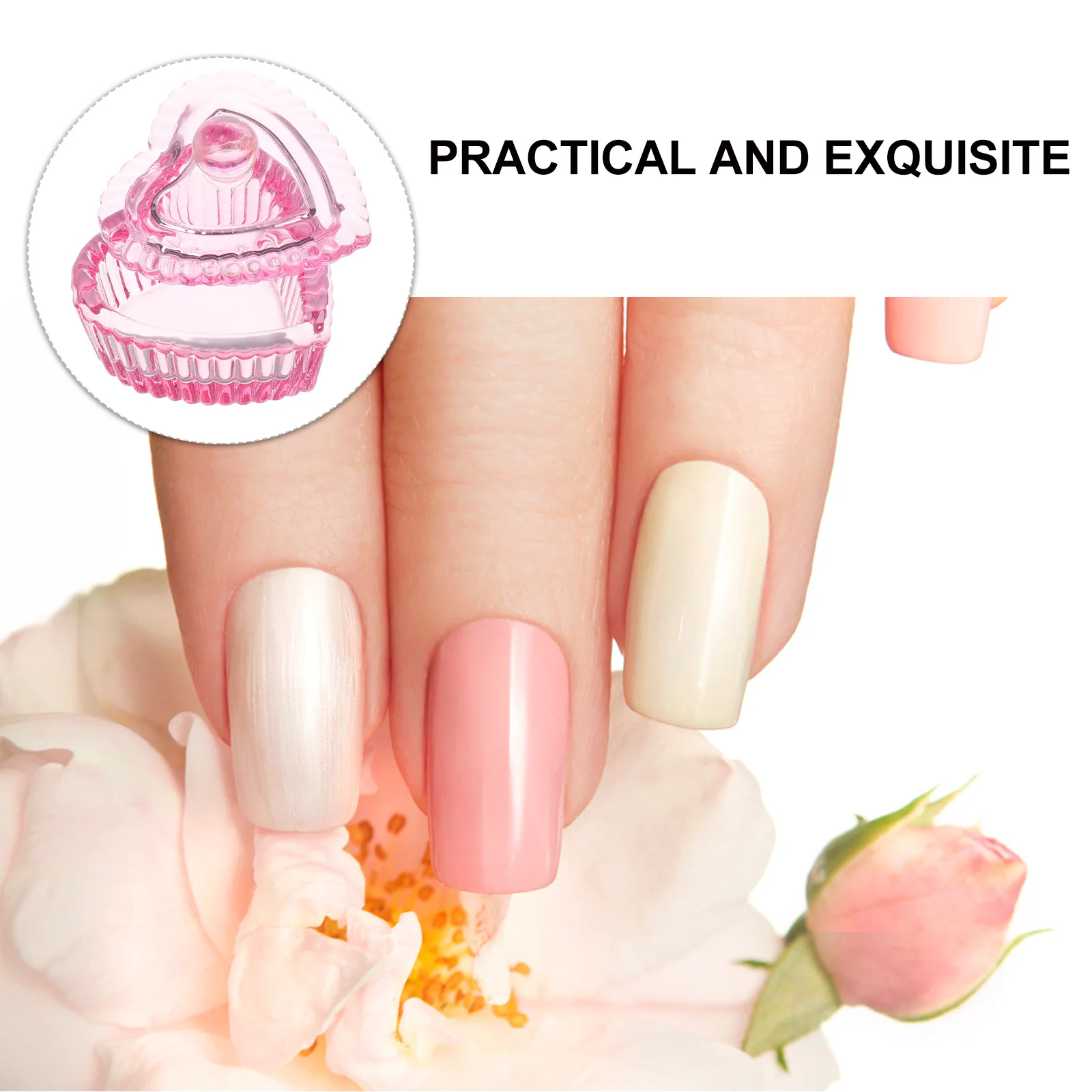 كوب كريستال على شكل قلب كوب زجاجي للأظافر بتصميم ياباني طبق دابن للتقليم وعاء نقع حاوية حامل مونومر #5