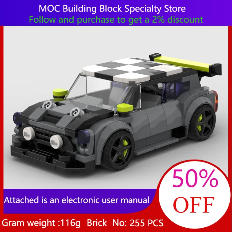 

Building Block Model 255 Parts MOC Mini 8 Stud Wide Version Car For Boys Adults Children Christmas Gift