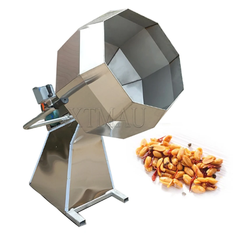 Drum Mixing Equipment Snack Food Popcorn Seasoning Coating Flavoring Machine Octagonal Chips Flavor Mixer