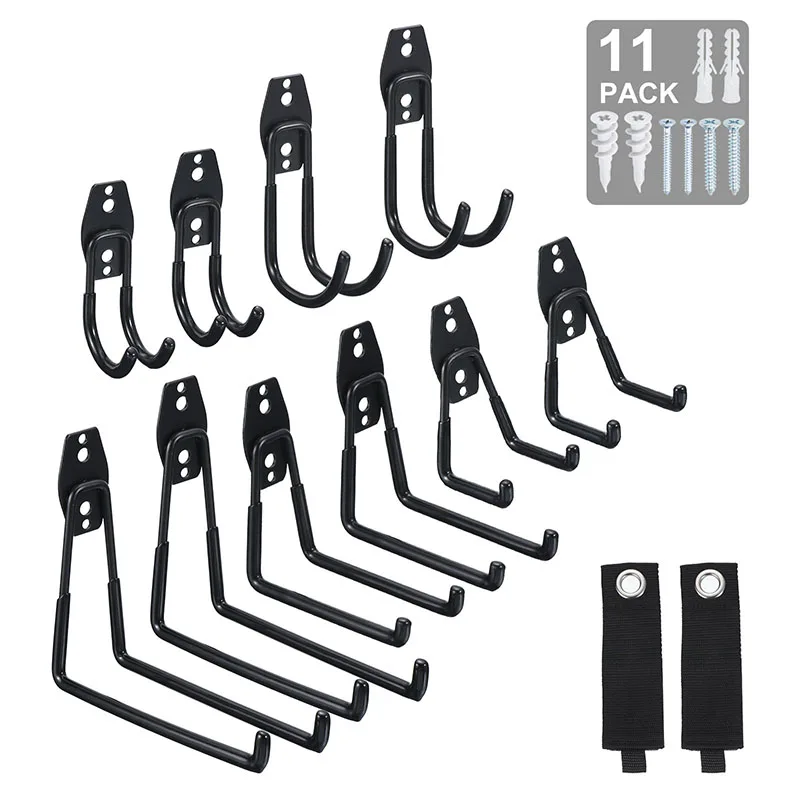 10Pack Wall Mount Garage Bicycle Hanger Organizer Garage Hooks Utility Storage Hooks Hangers for Bike Ladders Garden Tools