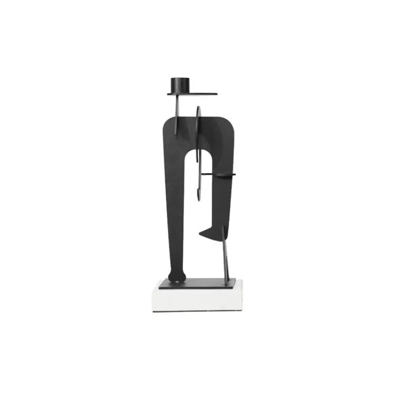 

European minimalist black metal staggered candlestick living room dining table jewelry ornament