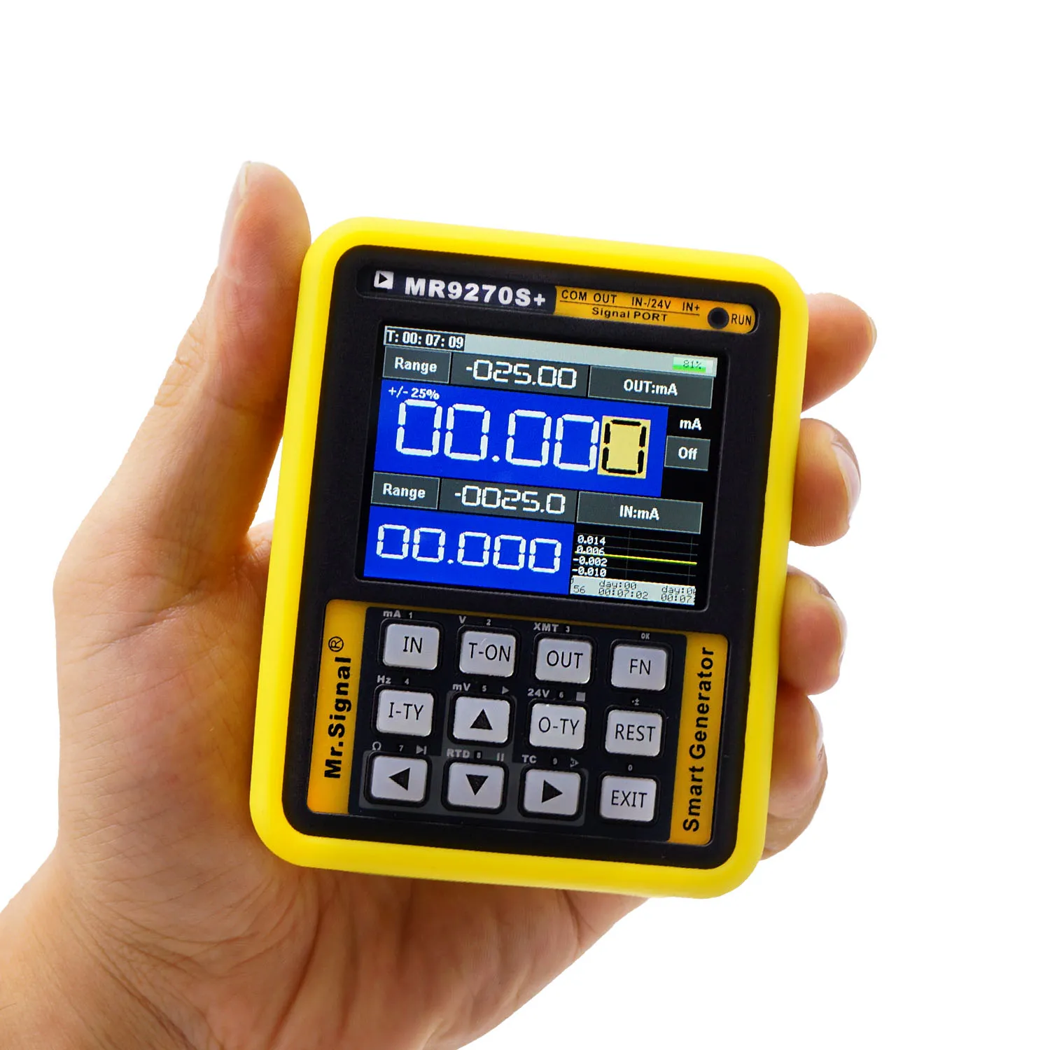 Imagem -05 - Handheld Termopar Pressão Transmissor Logger Gerador de Sinal Calibrar a Tensão Atual Pt100 Frequência Pid Mr9270s +420ma