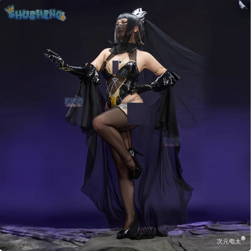 

Костюм для косплея Shadowheart, игра Baldur's Gate 3, женский сексуальный кожаный комбинезон, головные уборы, перчатки, ожерелье, носки, униформа на Хэллоуин