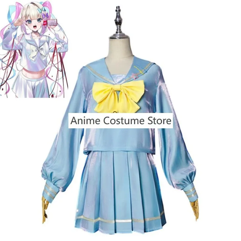 Jeu de Pluie OMG Kawaii Angel Ame KAngel Needy GIATV OVERDOSE Cosplay Costume, Perruque, Anime School JK Sailor Uniform, Hmatte en Imbibé