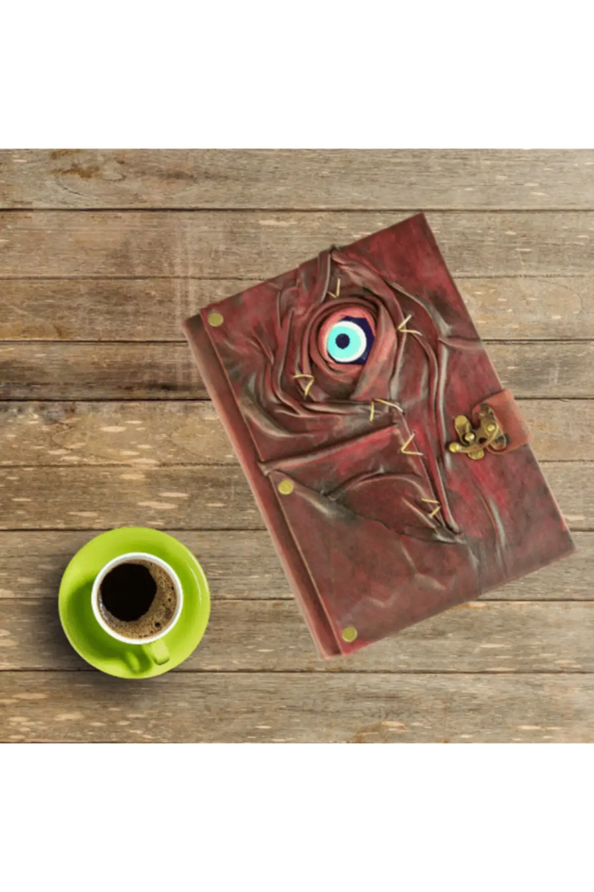 Uras Leather Memoir Book Model Evil eye bead 340 S. Sketchbook Handmade Book