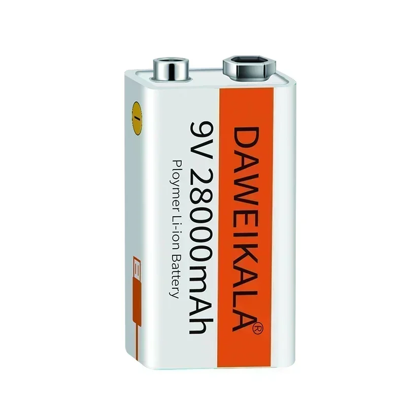New 9V battery 28000mAh li-ion Rechargeable battery Type-C Battery 9v for Multimeter Microphone Toy Remote Control
