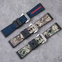 Correas de reloj de lona y caucho de 26-24mm, correa de reloj de camuflaje para las marcas Garmin, Diesel, JEEP, Panerai, Luminor, Diesel