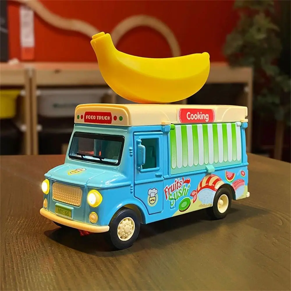 Burger Bus Food Truck Toy Colori vivaci con musica leggera Gelato Modello di auto Squisito educativo Tirare indietro Auto Fai finta di giocare