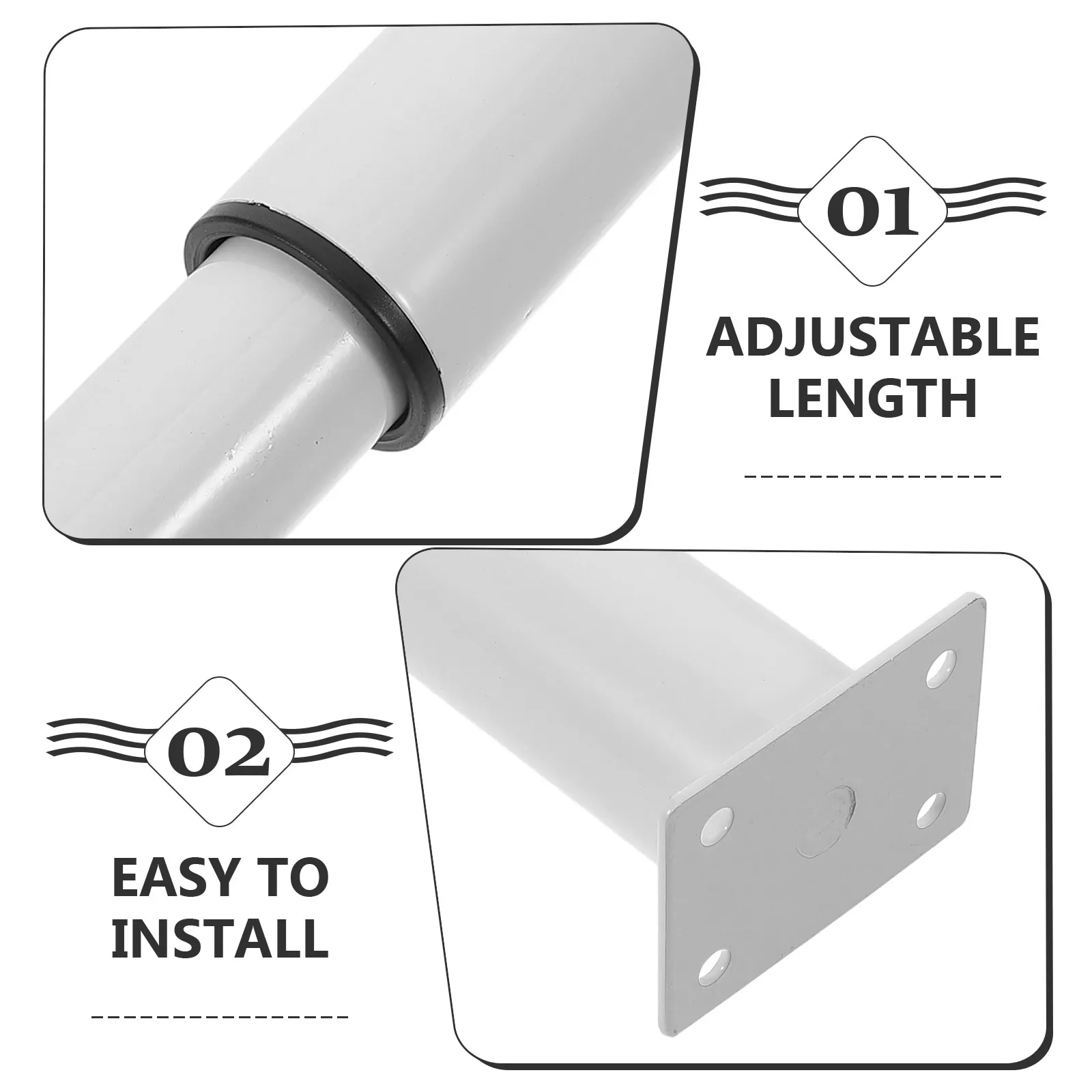 Adjustable Metal Furniture Legs Bed Frame Support Feet Cabinet Sofa Table Desk Leveling Risers