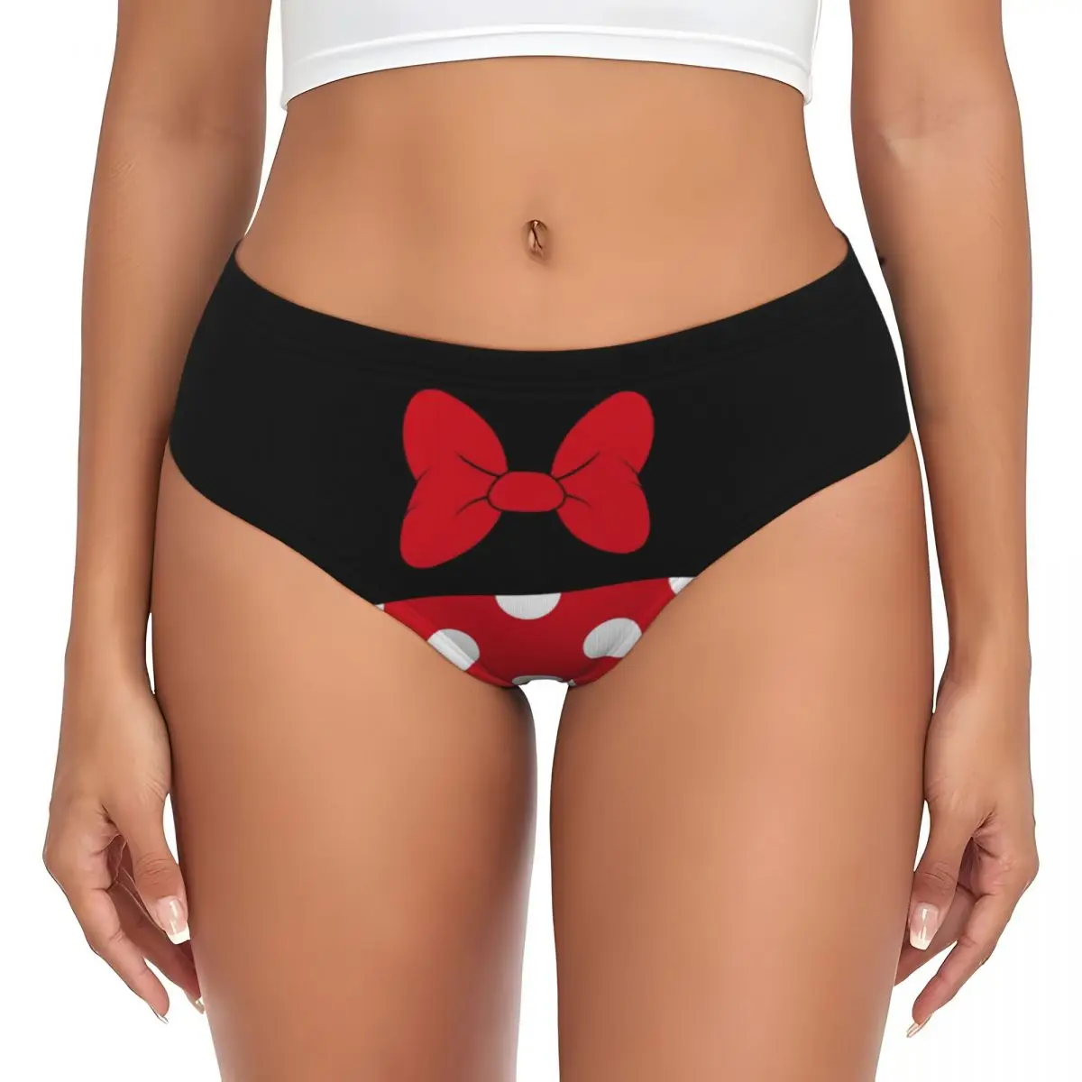 Custom Women Cartoon Minnie Panties Comfort Animated Polkadots Briefs Underwear