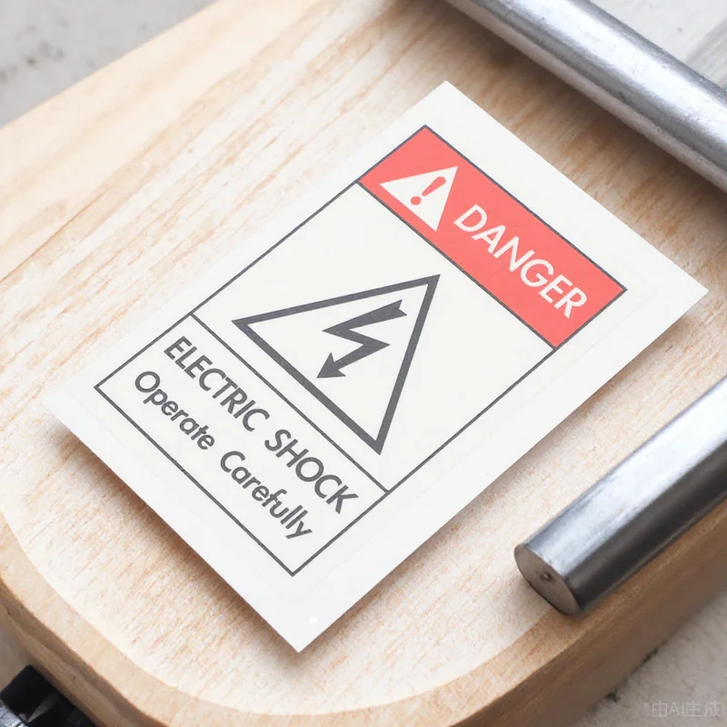 

1Pcs Electric Shocks Equipment Decal Sticker Clear Printed Caution Label Durable Warning Sign Electric Shocks Label Sticker