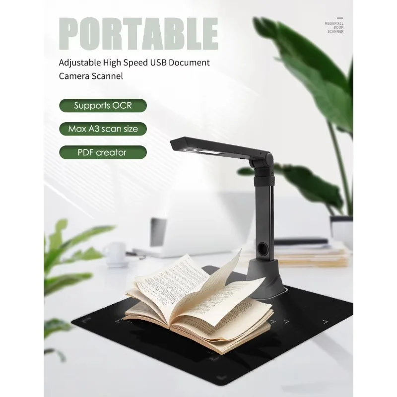 High Speed Automatic Book Scanner Portable Document Scanner A3 Document Camera
