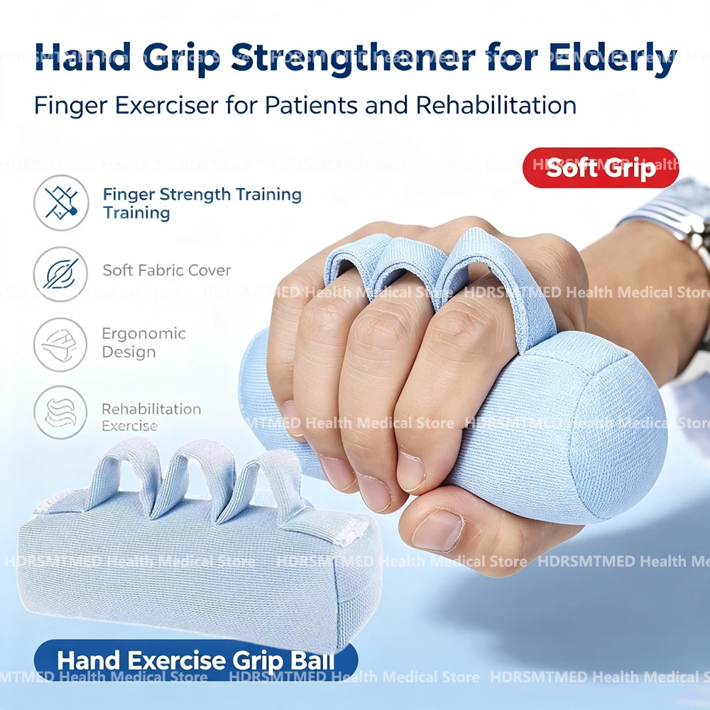 1-10pcs Palm Grip Hand Contracture Cushion for Elderly with Finger Splitters Sweat Resistant Washable Support for Paralyzed