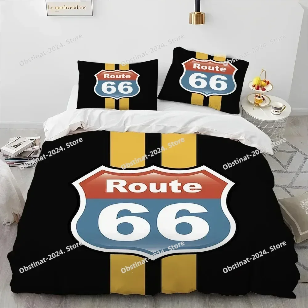 3D Print Historic Route 66,Mother Road,Comforter Printed Bed Set Duvet Cover Pillowcase Bedding Set Linen Sheet Quilt Cover Size