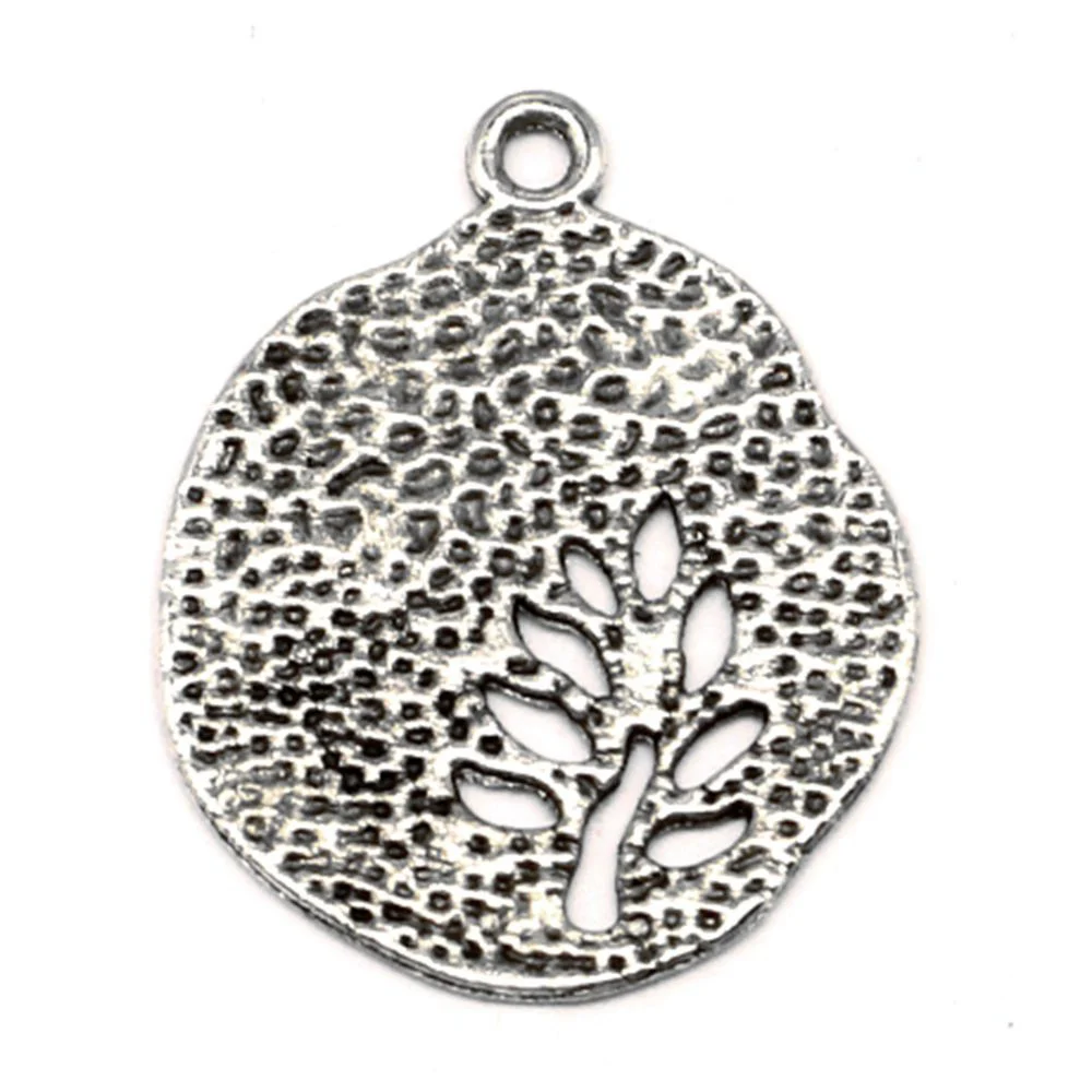 10pcs 23x29mm Tree Charms Vintage Pendant Antiqu Jewels For Crafts Antique Silver Color