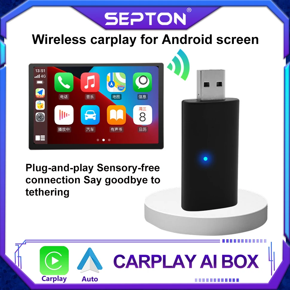 

SPETON Android Auto Wireless Adapter Mini USB Automatic Connection MLink To Wireless Carplay For Android Screen Without Caplay