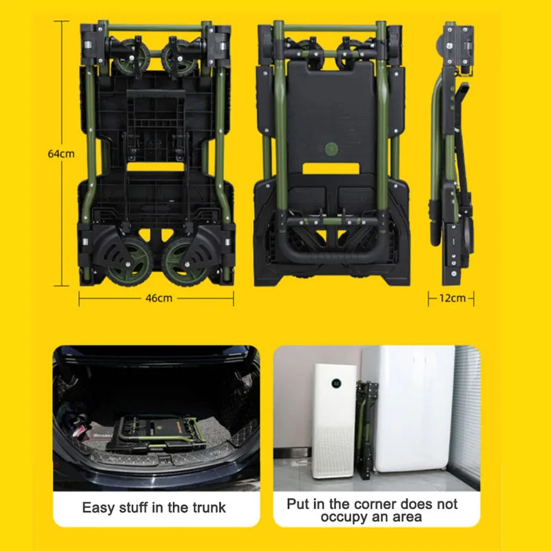 Imagem -03 - Carrinho Dobrável Multifuncional Caminhão de Quatro Rodas Carrinho de Bagagem Carrinho Portátil Carrinho de Acampamento ao ar Livre Fw-90tp