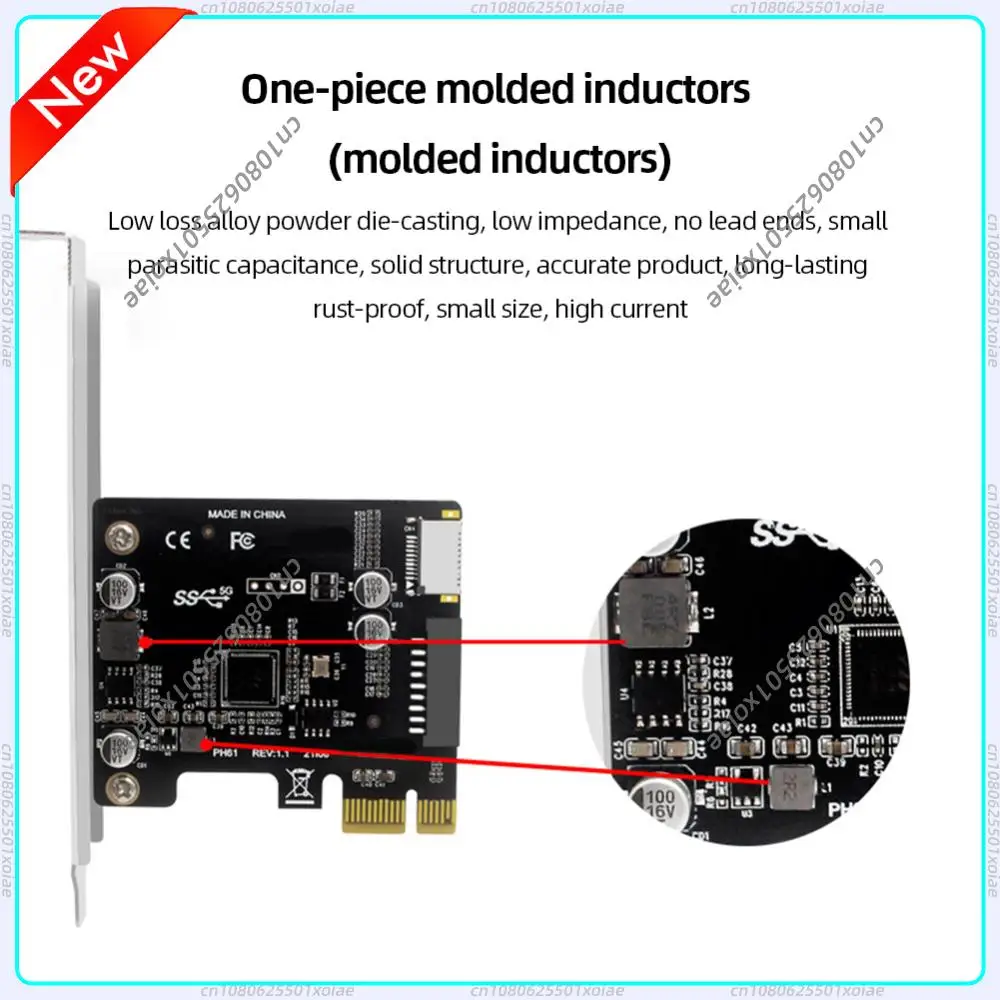 PC PCI-E To USB 3.0 Type C Front Panel Adapter 19PIN PCI-E To USB 3.0 Hub Splitter Extender Card