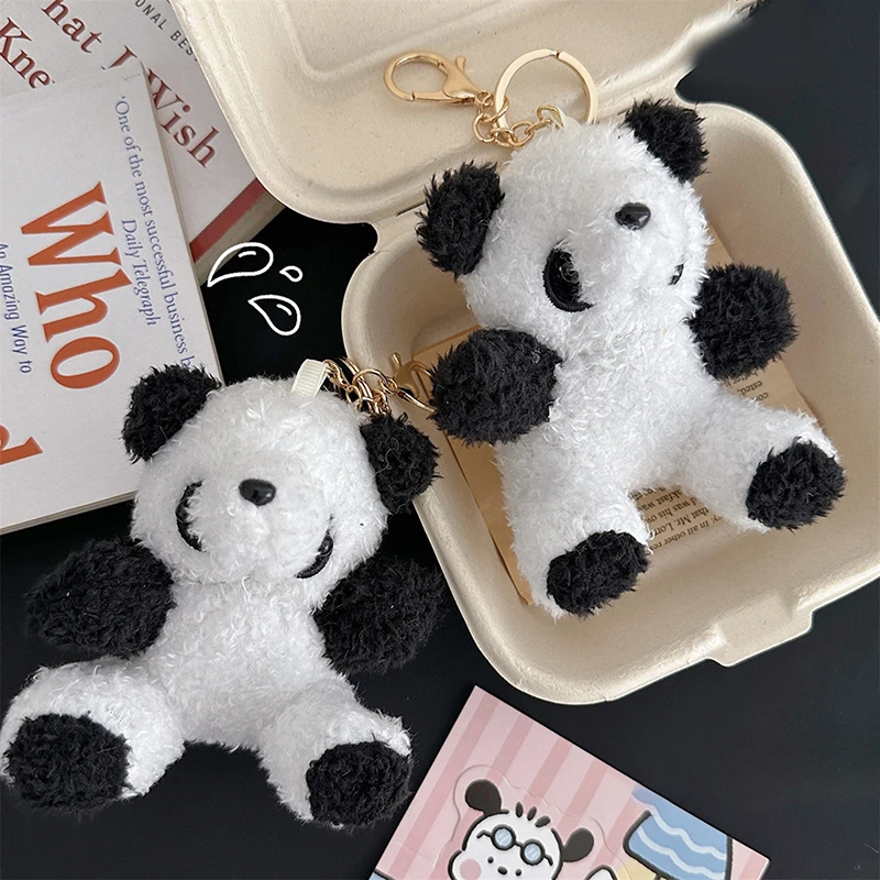 Kawaii Cartoon Panda Keychain Cute Panda Plush Toys Pendant For Men Women Backpack Decoration Accessories Birthday Gifts