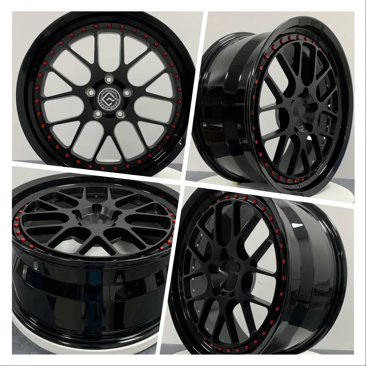 Custom Forged Alloy Wheels 40-Spoke 2-Piece HRE S111sc Bright Silver Polished Finish ET 0mm