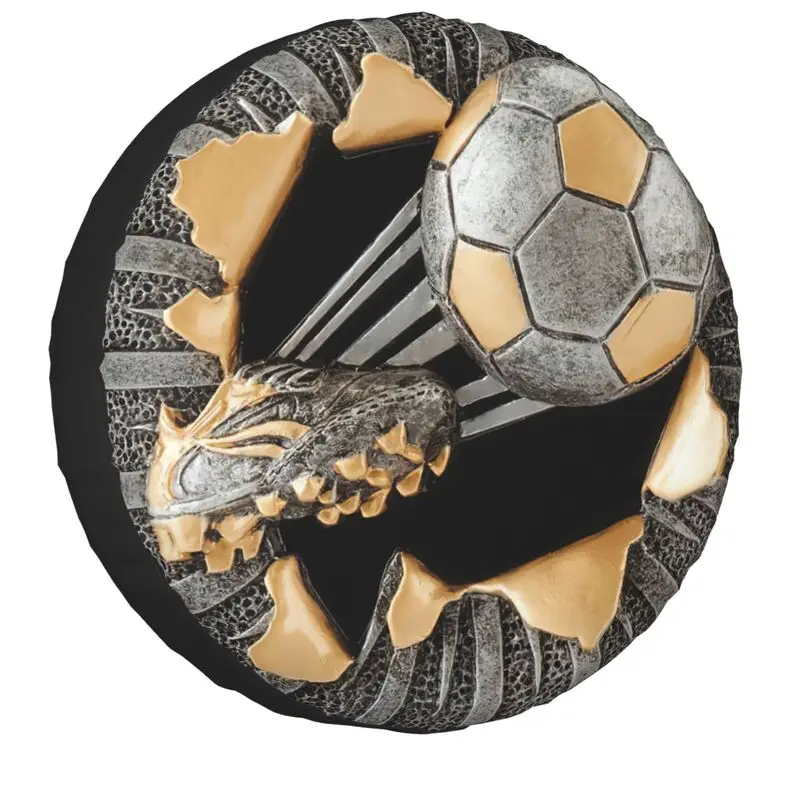 3D Football Trophy Logo Tire Cover 4WD 4x4 Trailer Soccer Ball Lover Spare Wheel Protector for Jeep Toyota 14