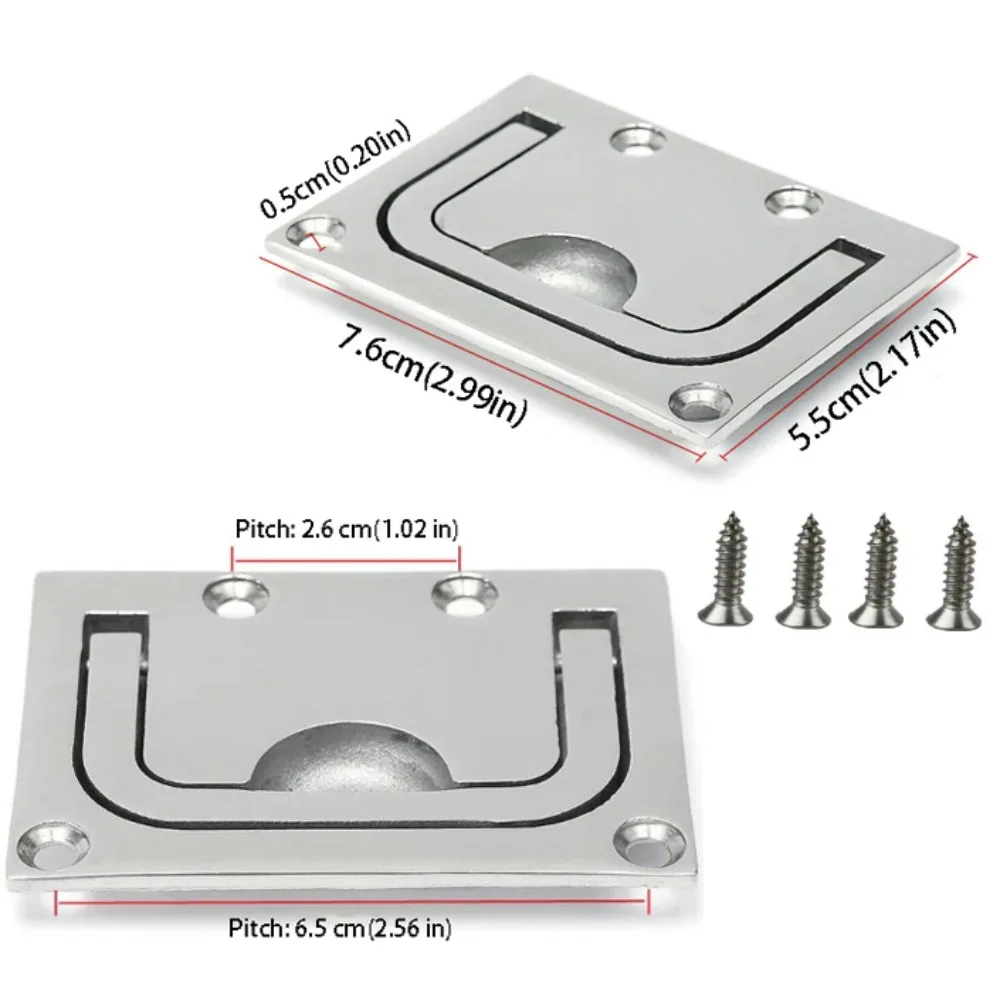 

Квадратное крепление из нержавеющей стали 316 с зеркальной полировкой, скрытый монтаж, для лодок, размер 76x56 мм