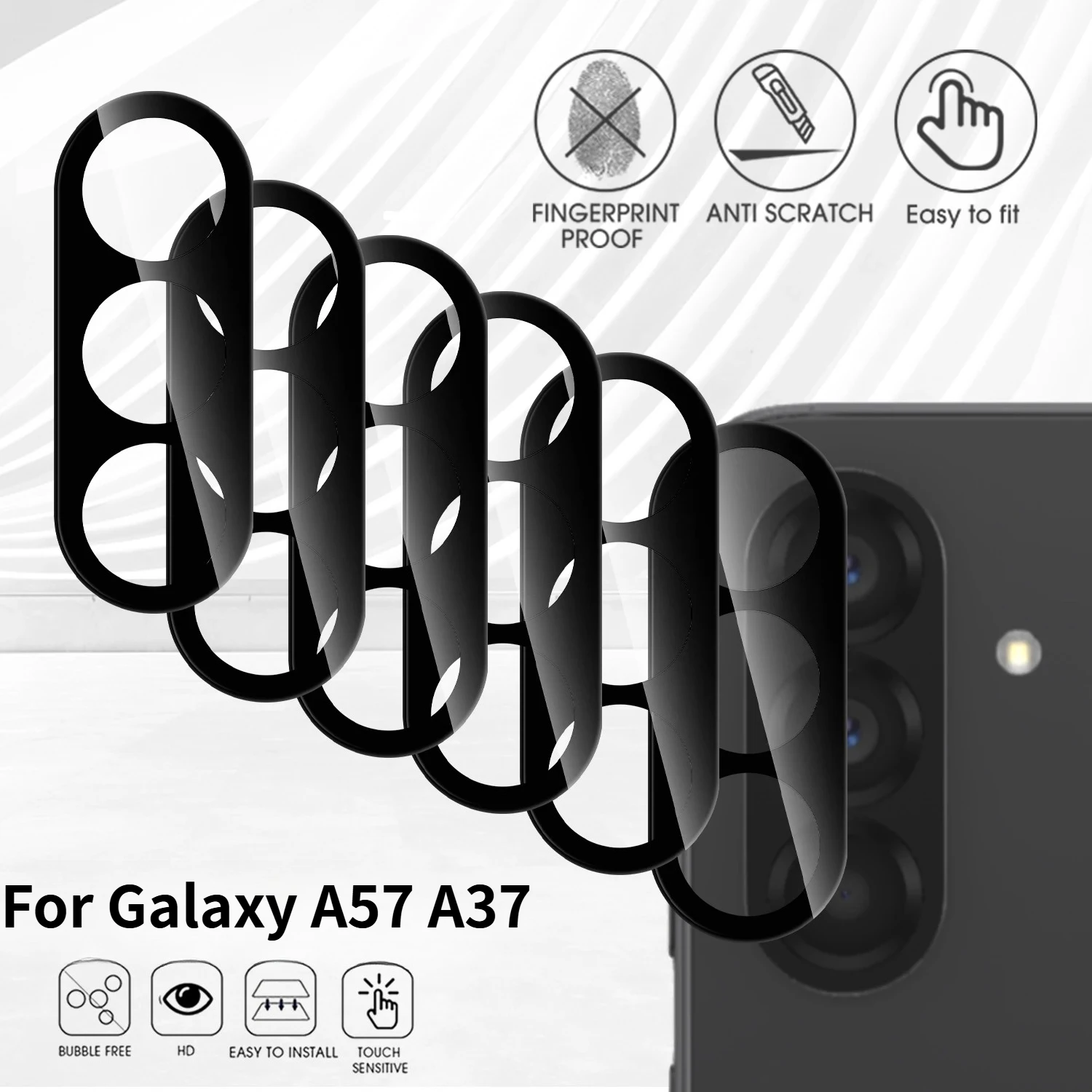 1-5PCS HD Phone Camera Screen Protector Flim Cover For Samsung A57 A37 A17 A07 A56 A36 A26 A16 A06 9H Anti-scratch Protector Cap