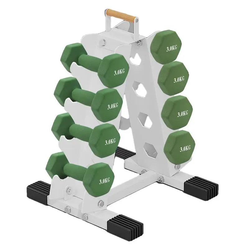 Weight Rack A-Shaped Home Gym Storage Solution Weight Tree Rack Dumbbell Storage Rack Sturdy Carbon Steel Construction Anti-Slip