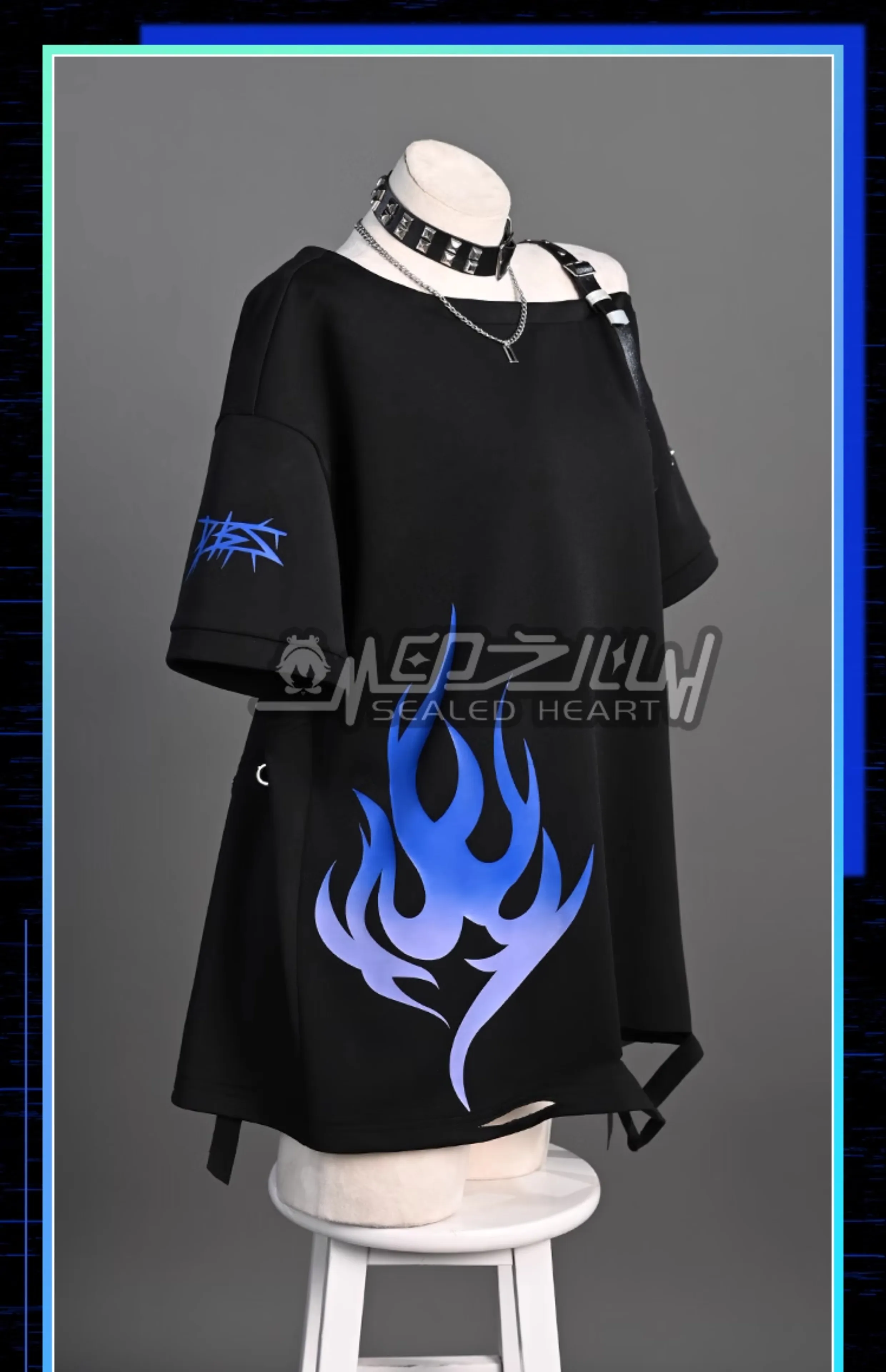 حديثا Mooyiyi cos Shiraishi An/An تأثيري حلي هالوين عيد الميلاد دور مثير قميص أسود لديها الدعامة PJSK