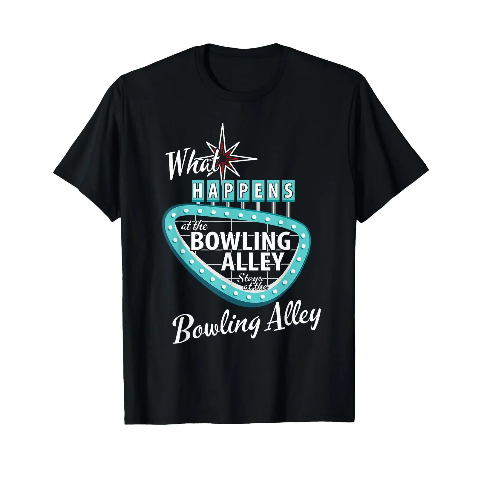 Funny Retro Bowling What Happens at the Alley Vegas T Shirt vintage Washed fashion Casual Soft Unisex Stylish streetwear