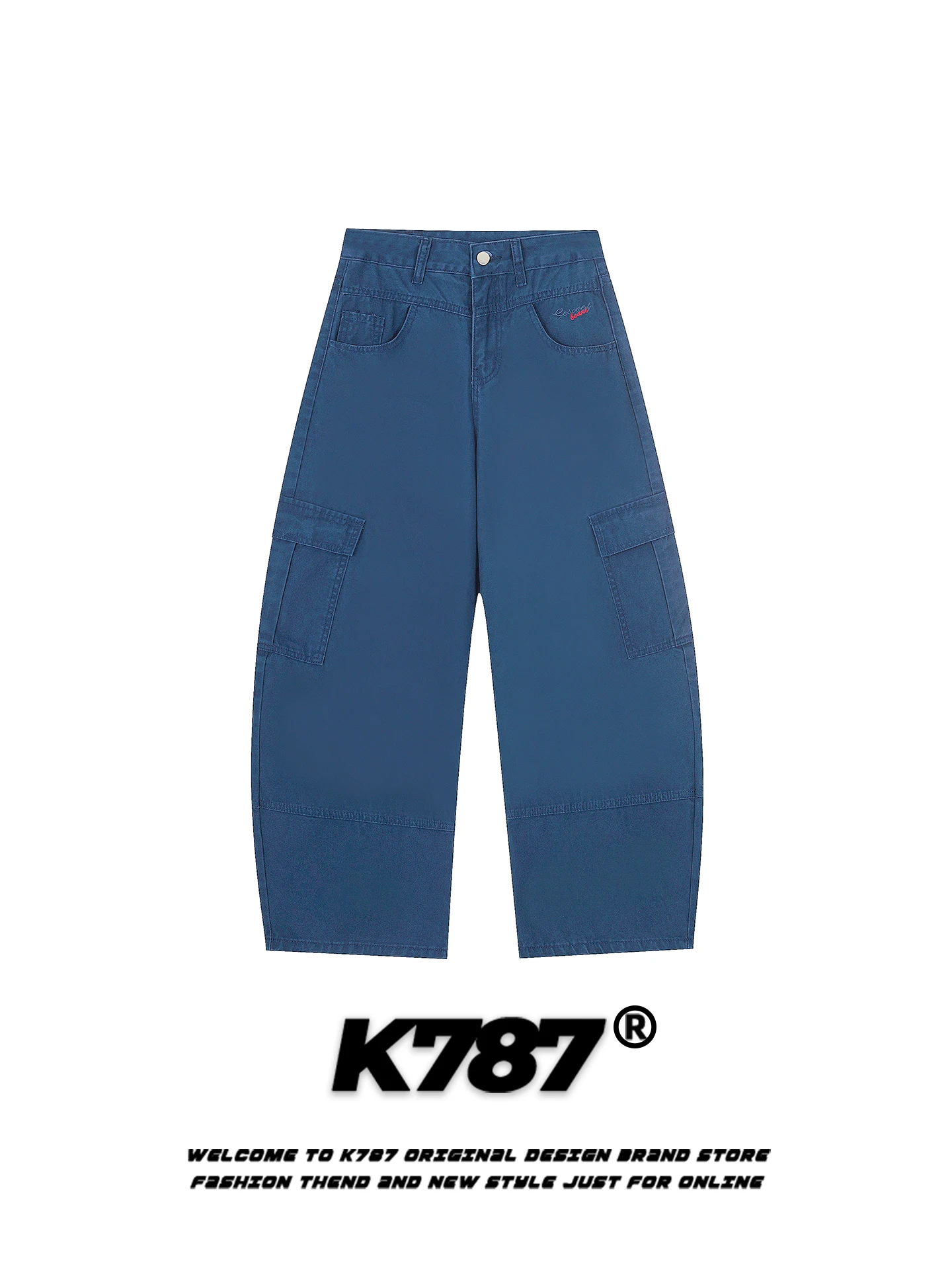 

Мужские джинсы K787 в американском ретро-стиле: свободные, зауженные, с высокой талией, широкими штанинами, множеством карманов, повседневные, прямого кроя