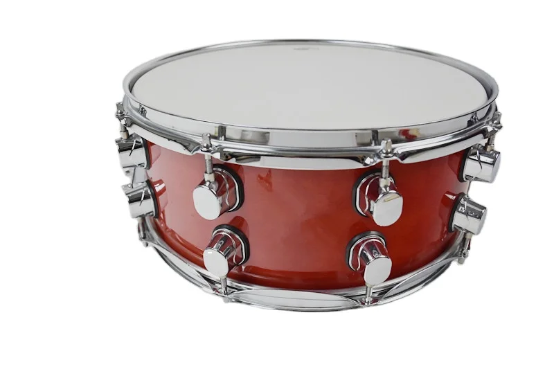14 Inch 9-Layer Birch Wood Sustainable Snare Drum with Cowhide Skin Finish Traveling Processing